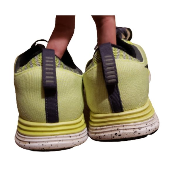 Nike Flyknit One Running Shoes Sneakers Volt Green / Gray Women's 8.5 Pre-owned - Picture 5 of 11